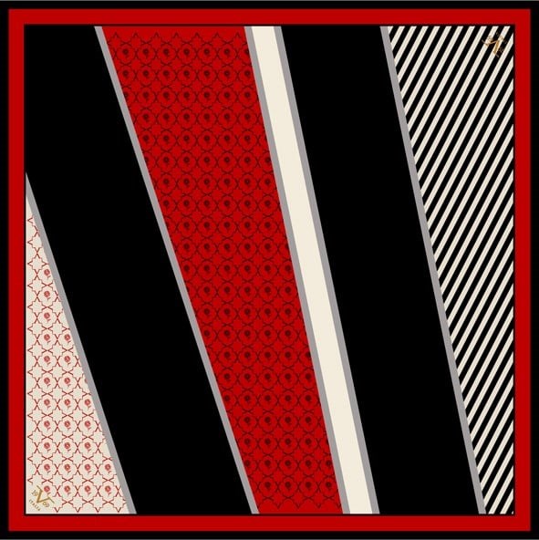 EŞARP19V69 Desen Black Seri Twill Eşarp Askısı ile Birlikte 90x90 cm