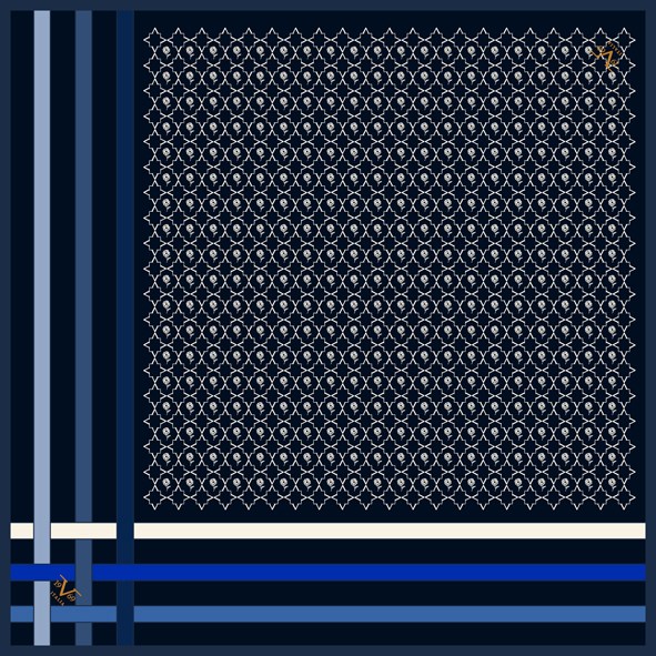 EŞARPLogo Desen Black Seri Twill Eşarp Askısı ile Birlikte 90x90 cm