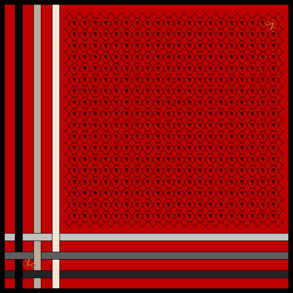 EŞARPLogo Desen Black Seri Twill Eşarp Askısı ile Birlikte 90x90 cm