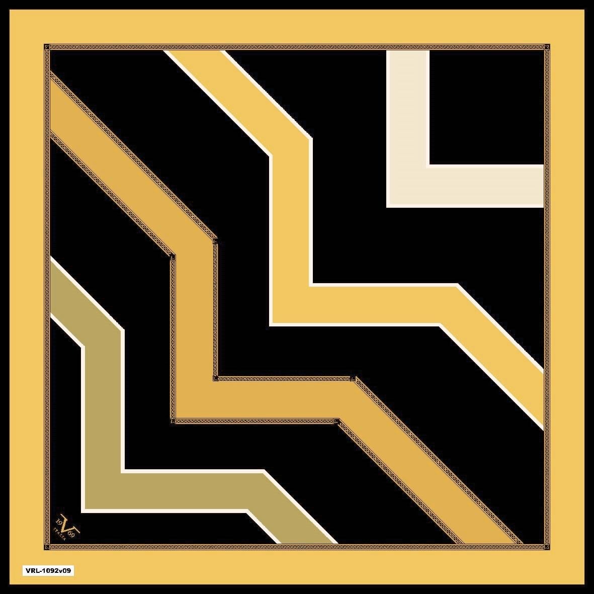 GOLD SERİ EŞARPGeometrik Desen Gold Seri Twill Eşarp Askısı ile Birlikte 90x90 cm
