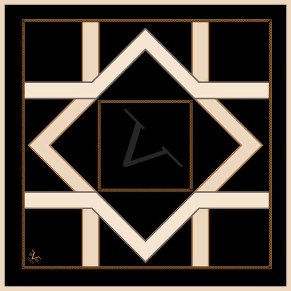 EŞARPLogo Desen Black Seri Twill Eşarp Askısı ile Birlikte 90x90 cm