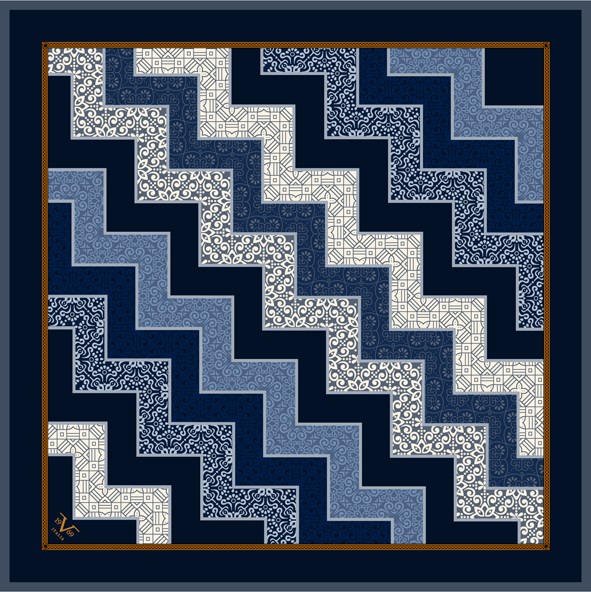 EŞARPPatchwork Desen Black Seri Twill Eşarp Askısı ile Birlikte 90x90 cm