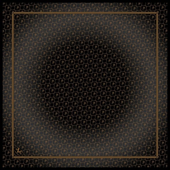 EŞARPLogo Desen Black Seri Twill Eşarp Askısı ile Birlikte 90x90 cm