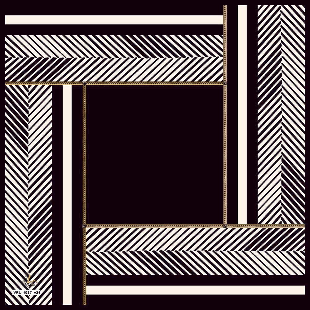 EŞARPGeometrik Desen Black Seri Twill Eşarp Askısı ile Birlikte 90x90 cm