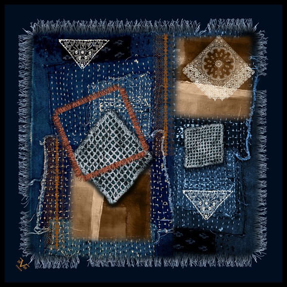BLACK SERİ EŞARPEthnic Desen Black Seri Twill Eşarp Askısı ile Birlikte 90x90 cm