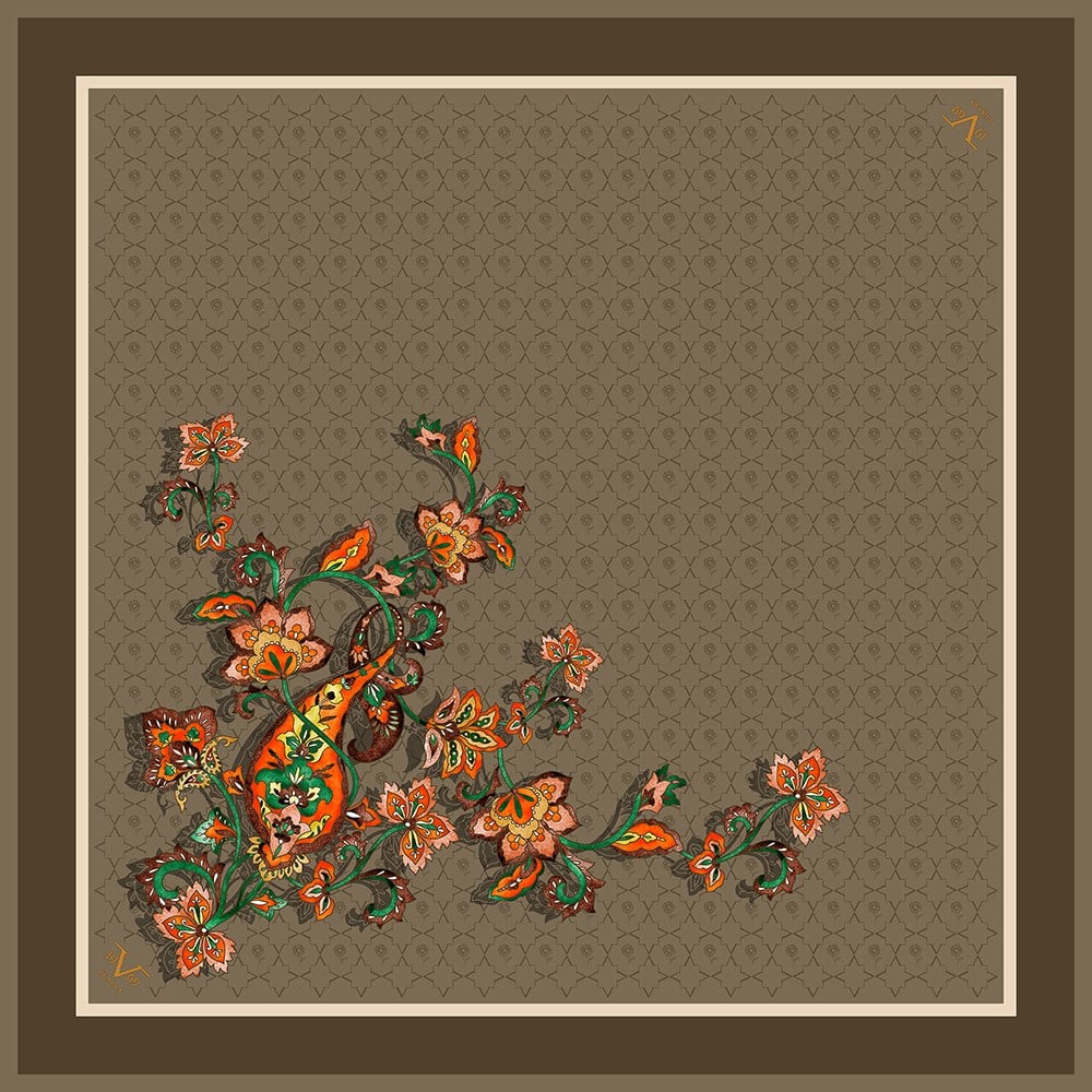 EŞARPMonogram Desen Black Seri Twill Eşarp Askısı ile Birlikte 90x90 cm