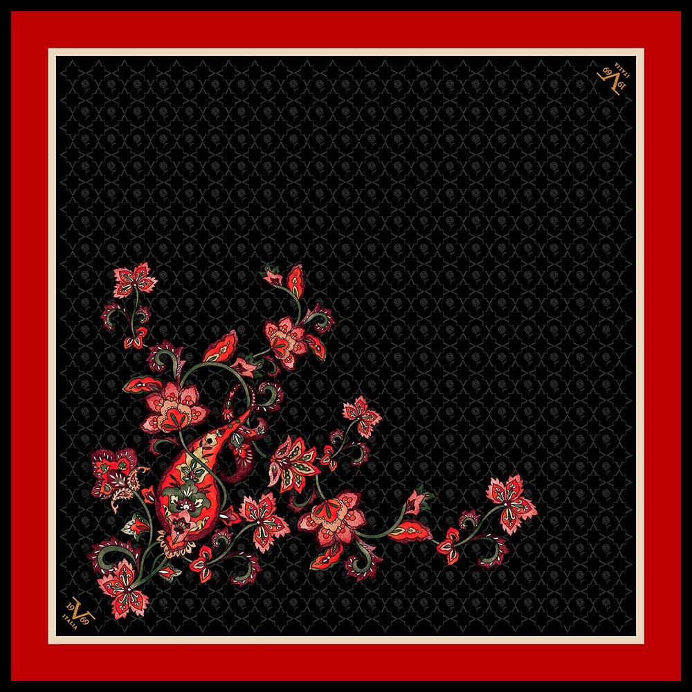 EŞARPMonogram Desen Black Seri Twill Eşarp Askısı ile Birlikte 90x90 cm