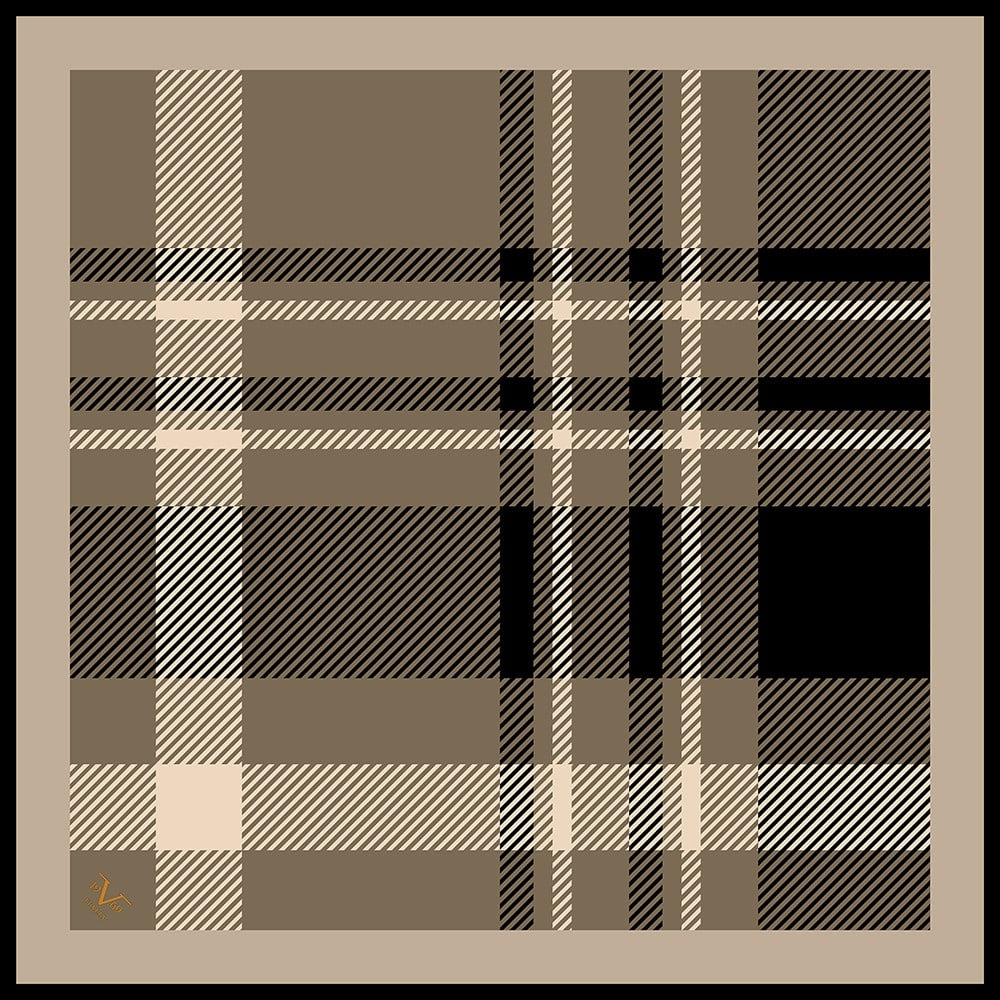 EŞARPEkose Desen Black Seri Twill Eşarp Askısı ile Birlikte 90x90 cm