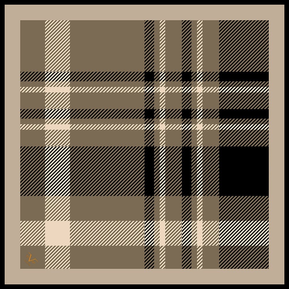 EŞARPEkose Desen Black Seri Twill Eşarp Askısı ile Birlikte 90x90 cm