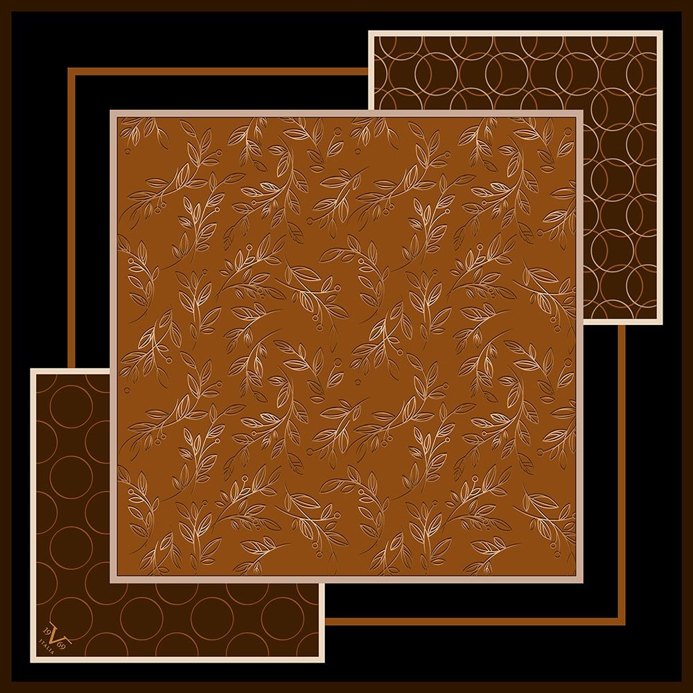 EŞARPÇiçekli Desen Black Seri Twill Eşarp Askısı ile Birlikte 90x90 cm