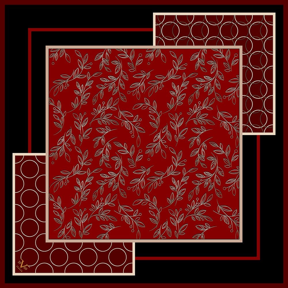 EŞARPÇiçekli Desen Black Seri Twill Eşarp Askısı ile Birlikte 90x90 cm