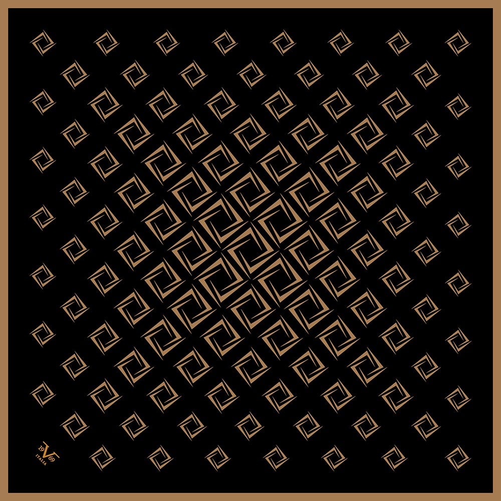 BLACK SERİ EŞARPGeometrik Desen Black Seri Twill Eşarp Askısı ile Birlikte 90x90 cm