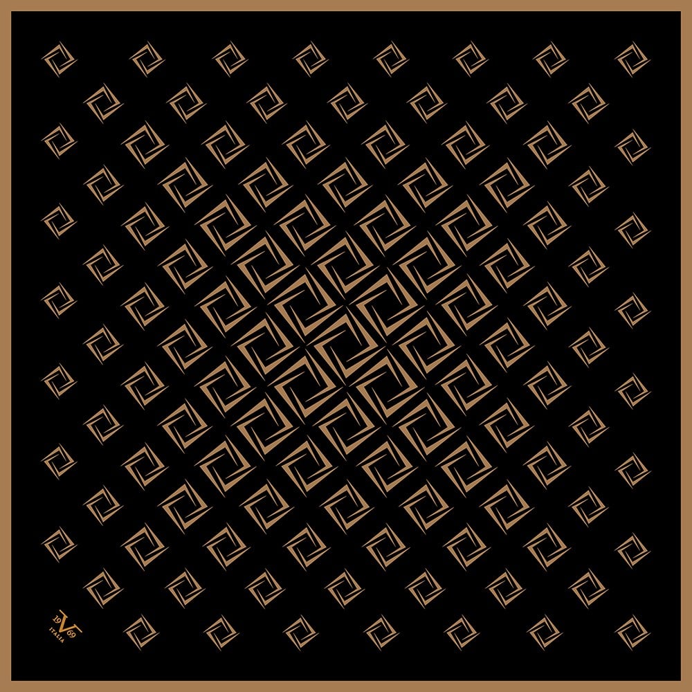 BLACK SERİ EŞARPGeometrik Desen Black Seri Twill Eşarp Askısı ile Birlikte 90x90 cm