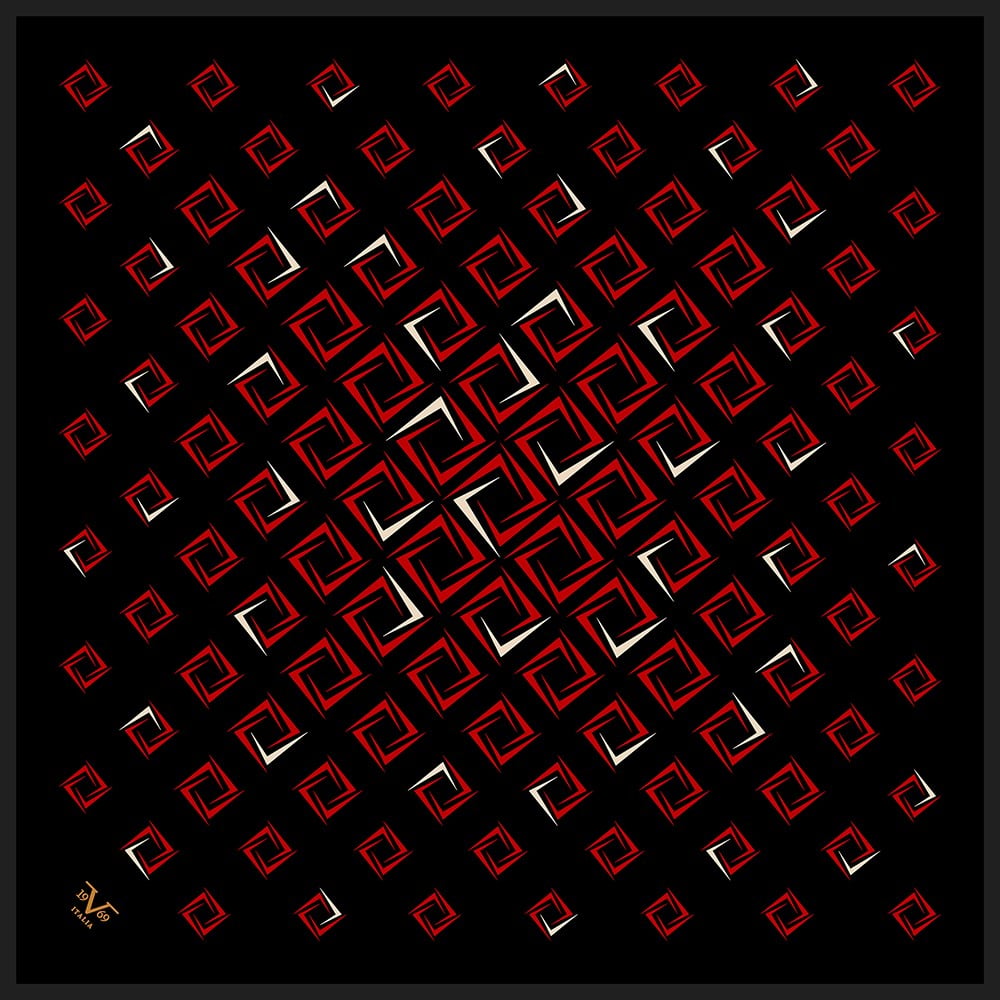 BLACK SERİ EŞARPGeometrik Desen Black Seri Twill Eşarp Askısı ile Birlikte 90x90 cm
