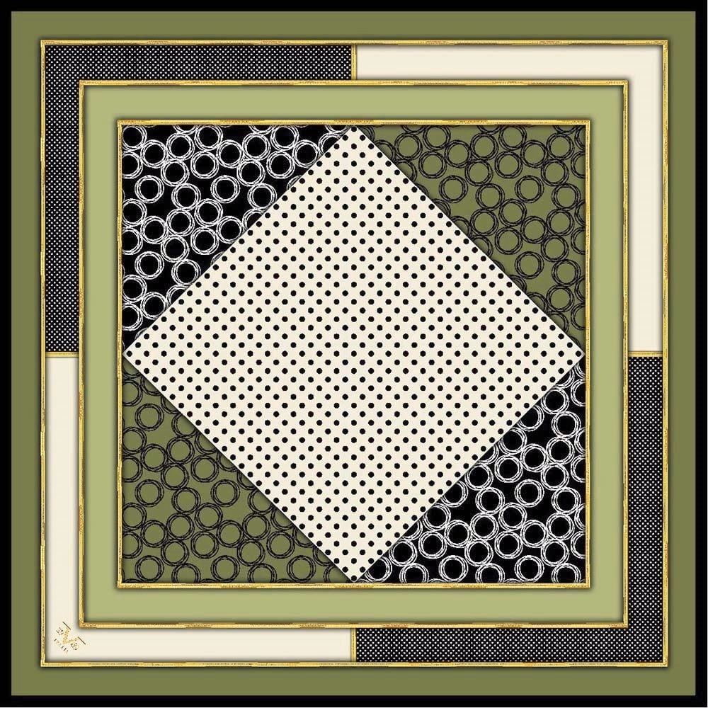 GOLD SERİ EŞARPGeometrik Desen Gold Seri Twill Eşarp Askısı ile Birlikte 90x90 cm