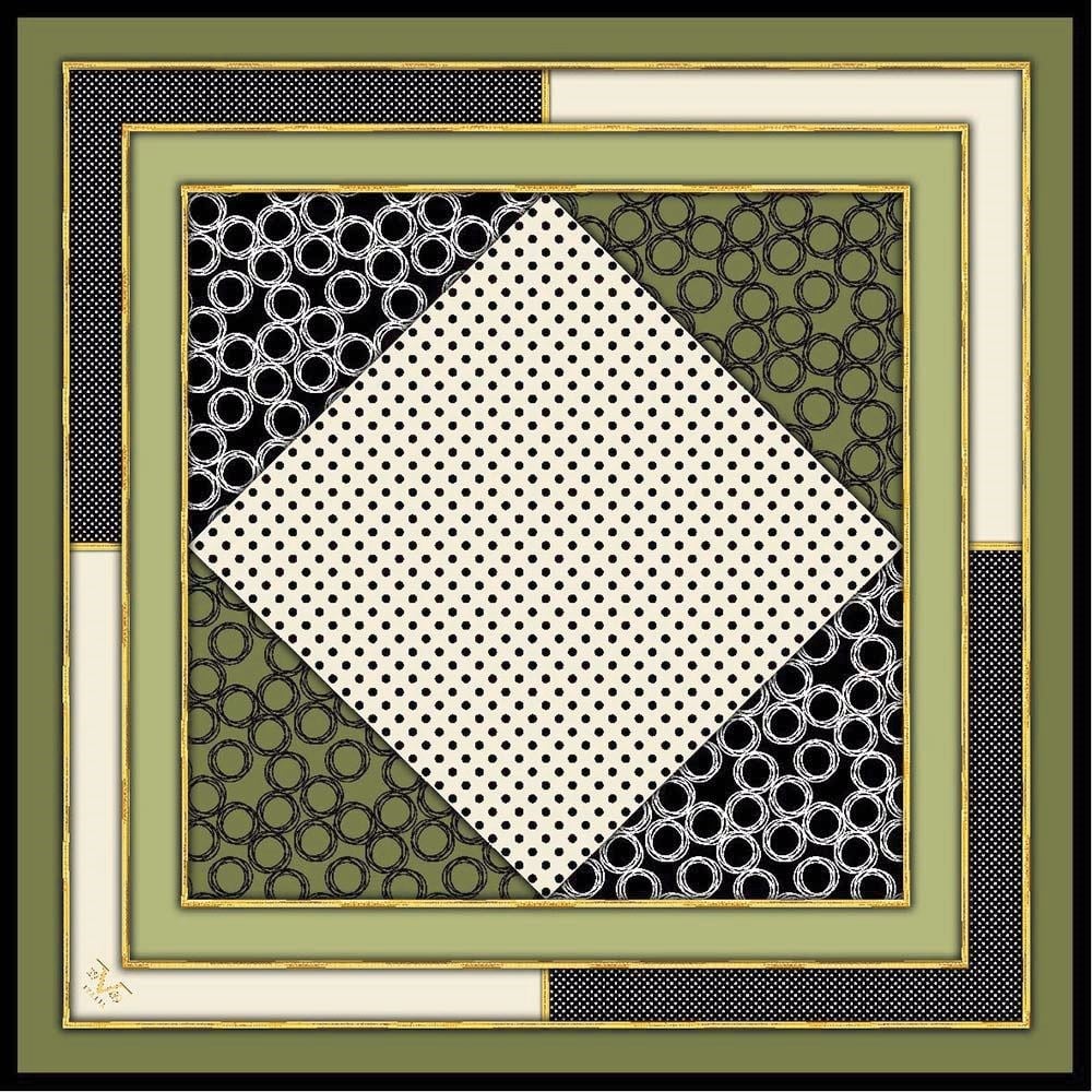GOLD SERİ EŞARPGeometrik Desen Gold Seri Twill Eşarp Askısı ile Birlikte 90x90 cm