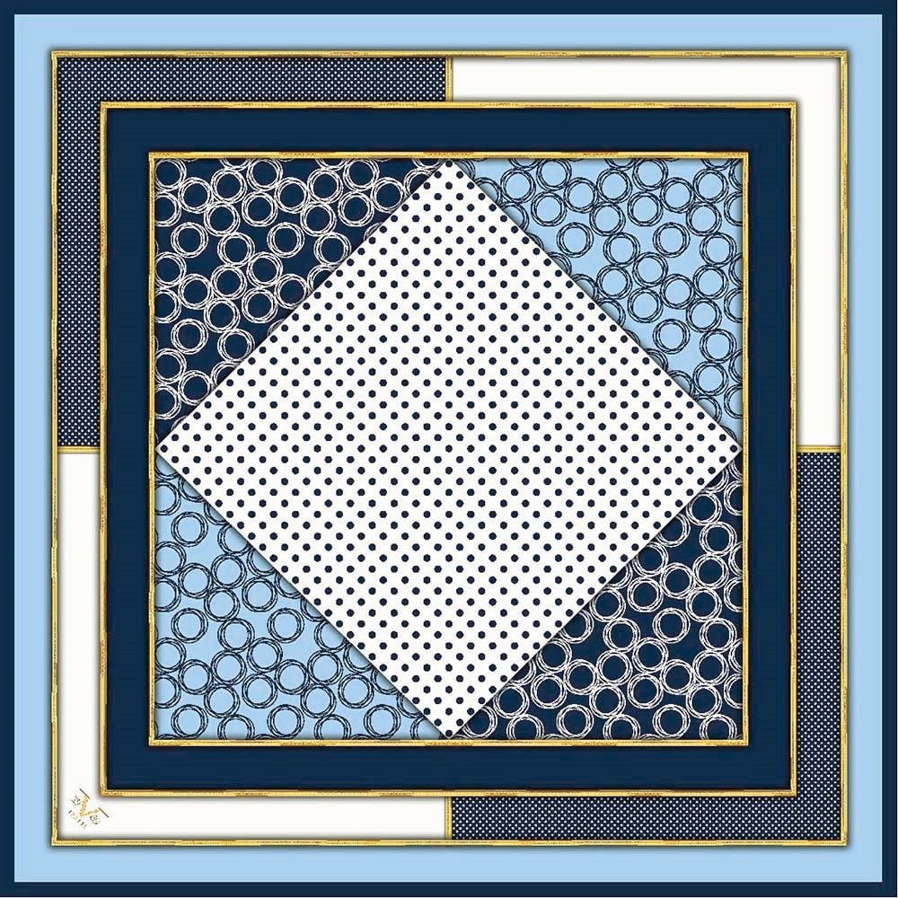 GOLD SERİ EŞARPGeometrik Desen Gold Seri Twill Eşarp Askısı ile Birlikte 90x90 cm