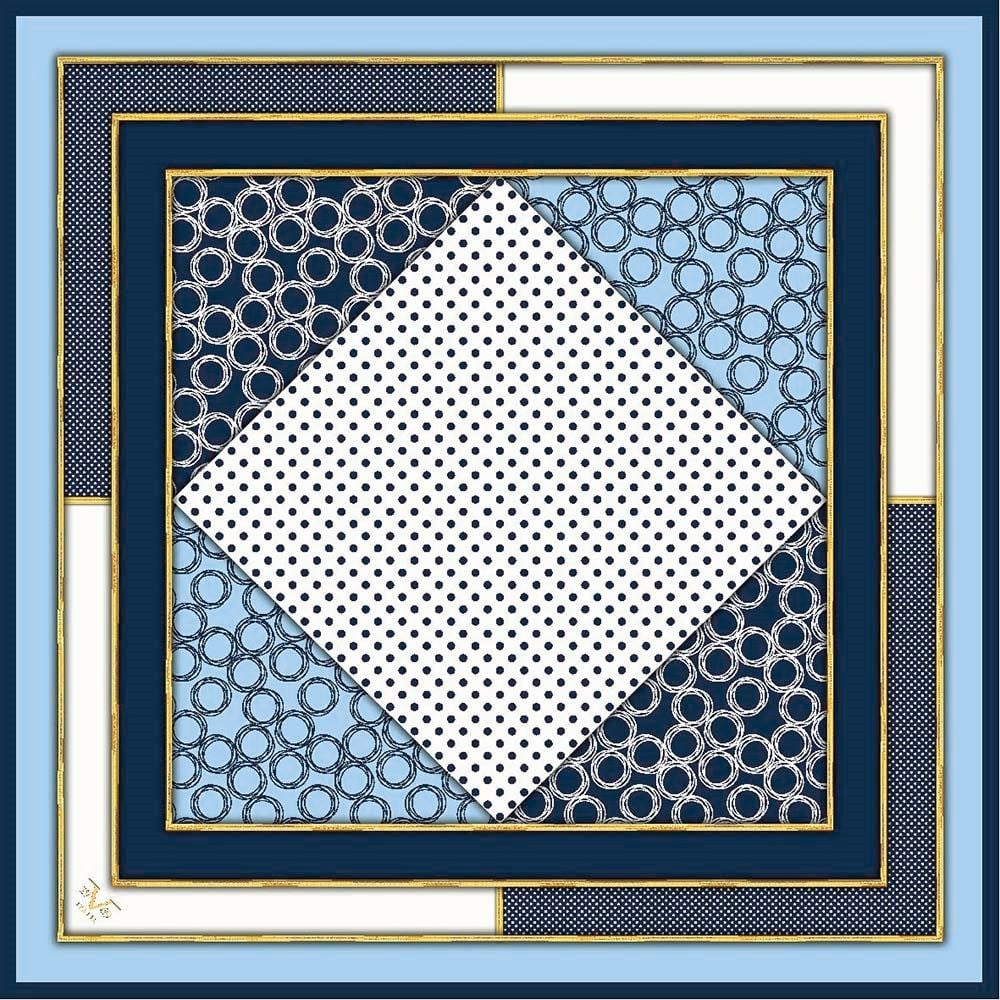 GOLD SERİ EŞARPGeometrik Desen Gold Seri Twill Eşarp Askısı ile Birlikte 90x90 cm