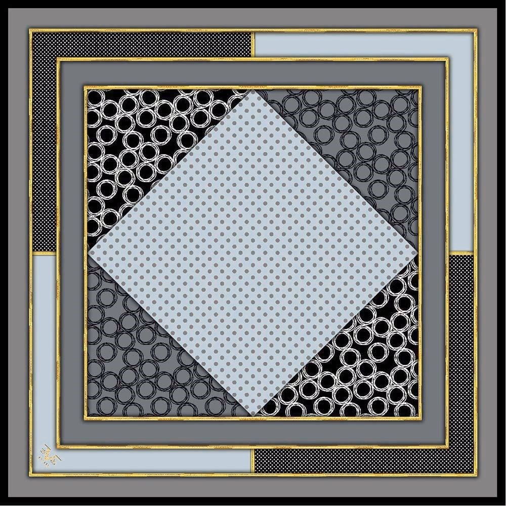GOLD SERİ EŞARPGeometrik Desen Gold Seri Twill Eşarp Askısı ile Birlikte 90x90 cm