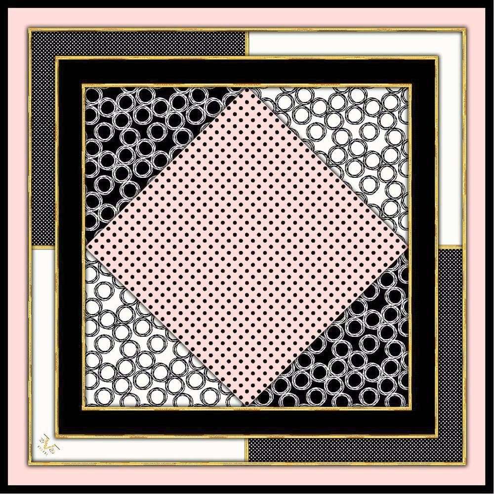 GOLD SERİ EŞARPGeometrik Desen Gold Seri Twill Eşarp Askısı ile Birlikte 90x90 cm