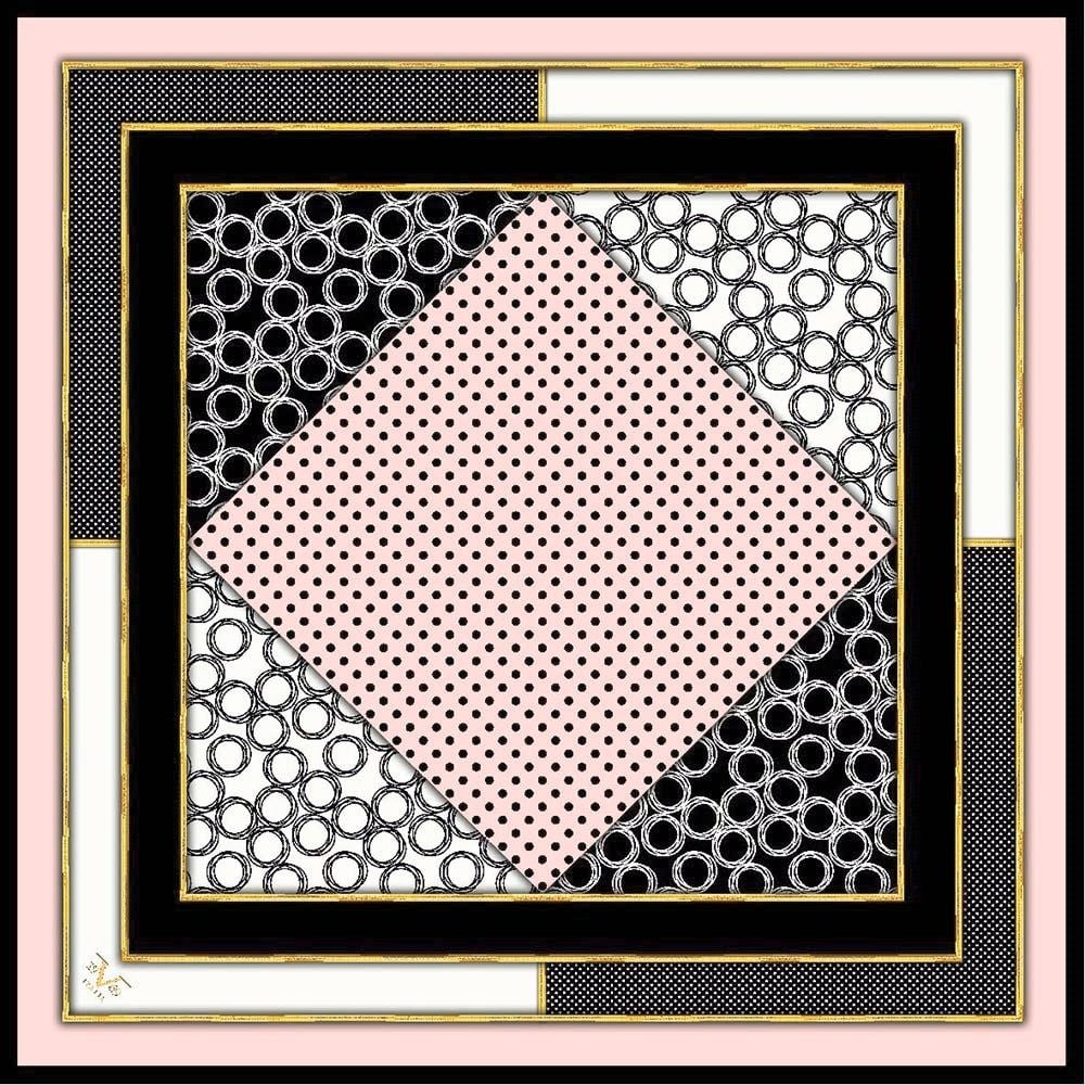 GOLD SERİ EŞARPGeometrik Desen Gold Seri Twill Eşarp Askısı ile Birlikte 90x90 cm