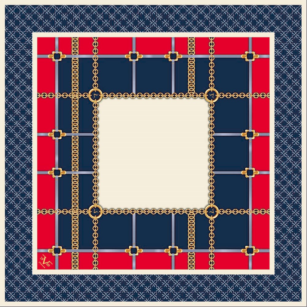 EŞARPGeometrik Desen Gold Seri Twill Eşarp Askısı ile Birlikte 90x90 cm