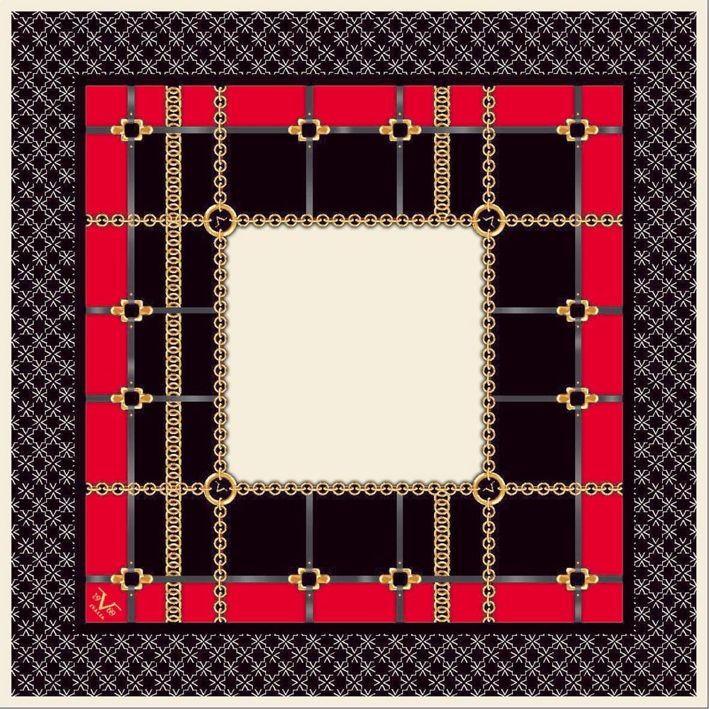EŞARPGeometrik Desen Gold Seri Twill Eşarp Askısı ile Birlikte 90x90 cm