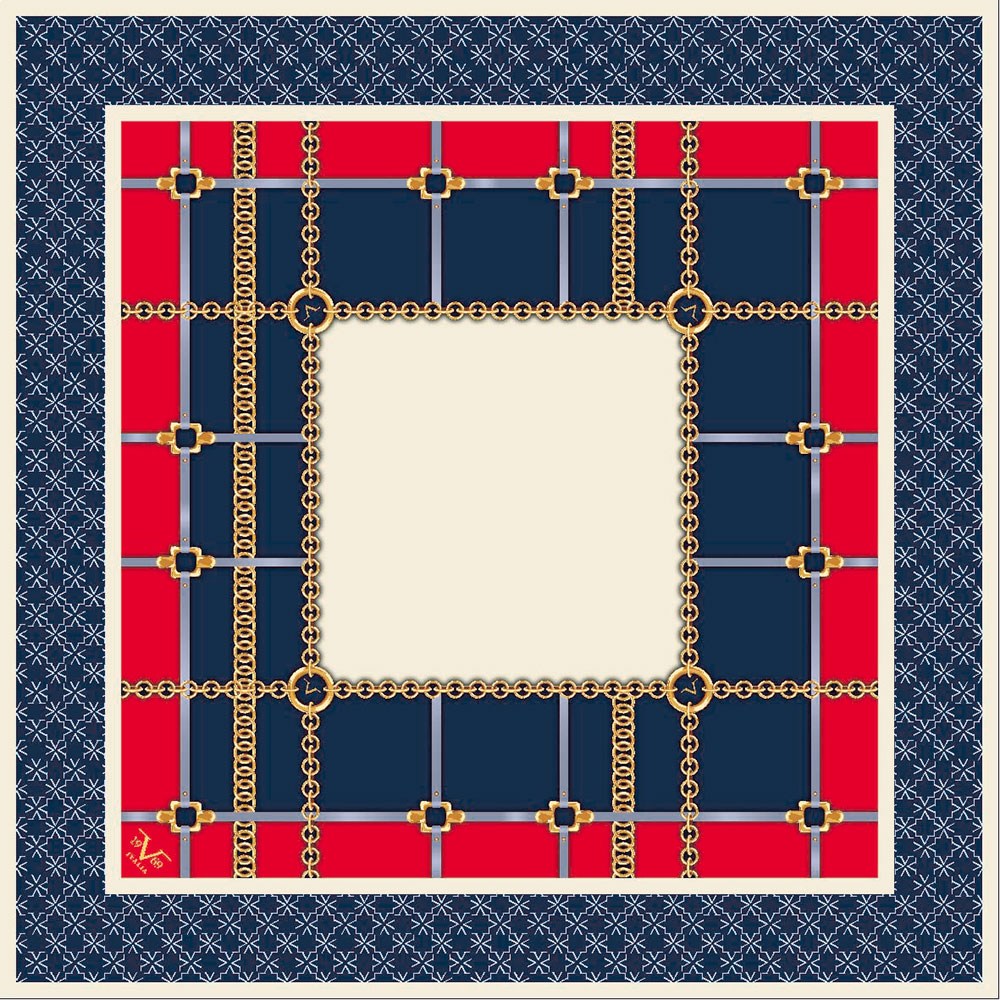 EŞARPGeometrik Desen Gold Seri Twill Eşarp Askısı ile Birlikte 90x90 cm
