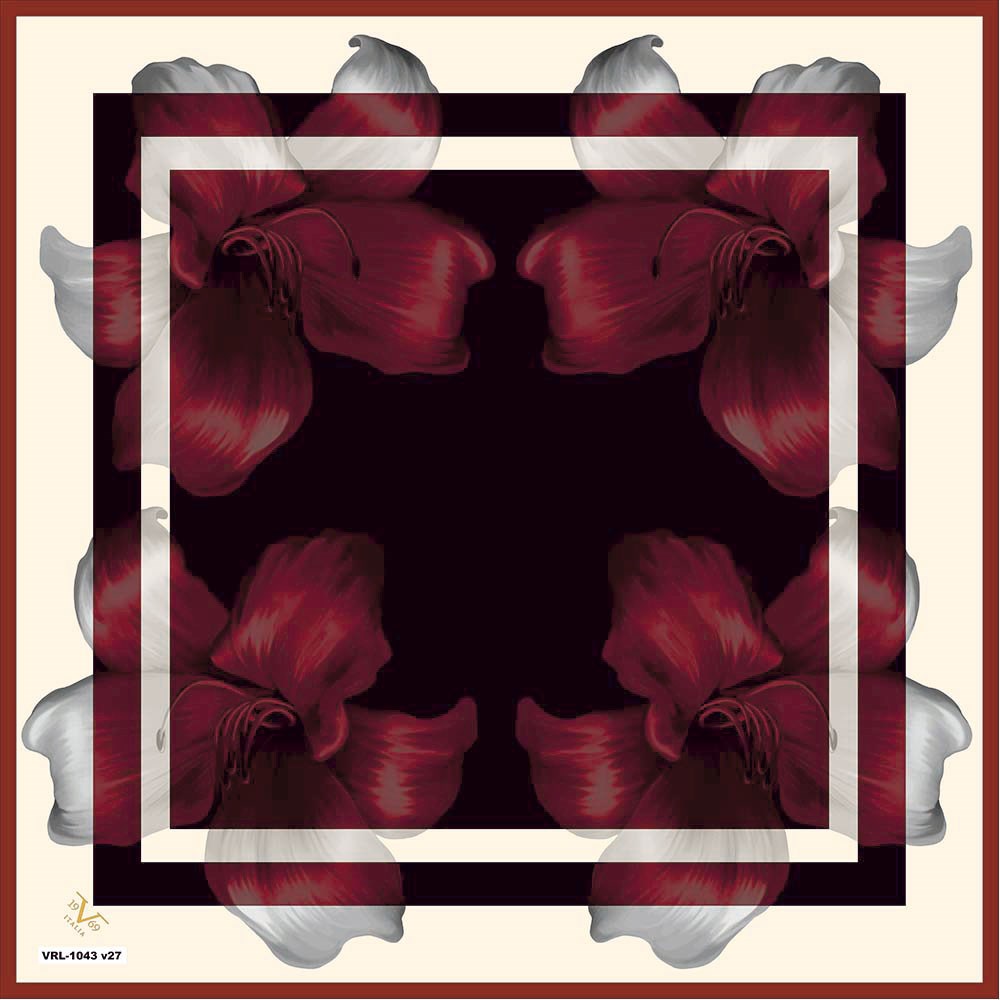 BLACK SERİ EŞARPÇiçekli Desen Black Seri Twill Eşarp Askısı ile Birlikte 90x90 cm