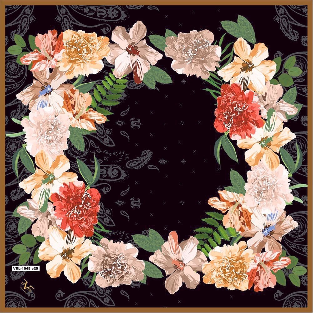 BLACK SERİ EŞARPÇiçekli Desen Black Seri Twill Eşarp Askısı ile Birlikte 90x90 cm