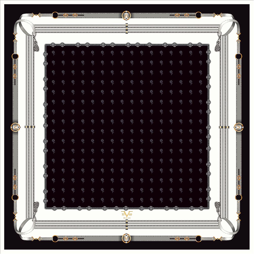 EŞARPGeometrik Desen Gold Seri Twill Eşarp Askısı ile Birlikte 90x90 cm