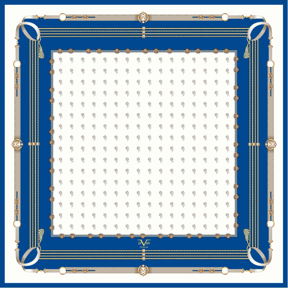 EŞARPGeometrik Desen Gold Seri Twill Eşarp Askısı ile Birlikte 90x90 cm