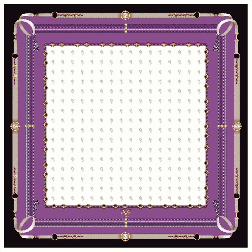 EŞARPGeometrik Desen Gold Seri Twill Eşarp Askısı ile Birlikte 90x90 cm