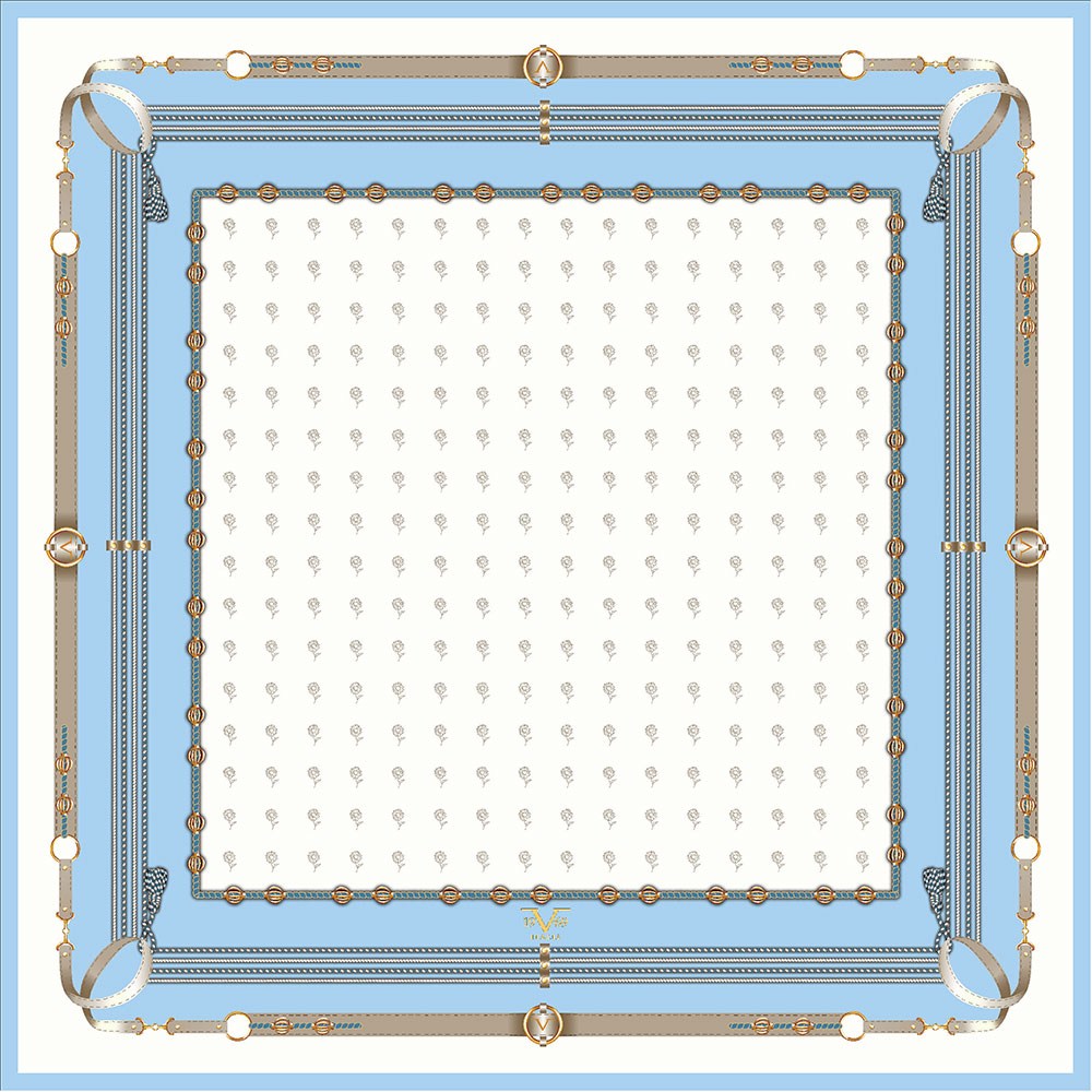 EŞARPGeometrik Desen Gold Seri Twill Eşarp Askısı ile Birlikte 90x90 cm
