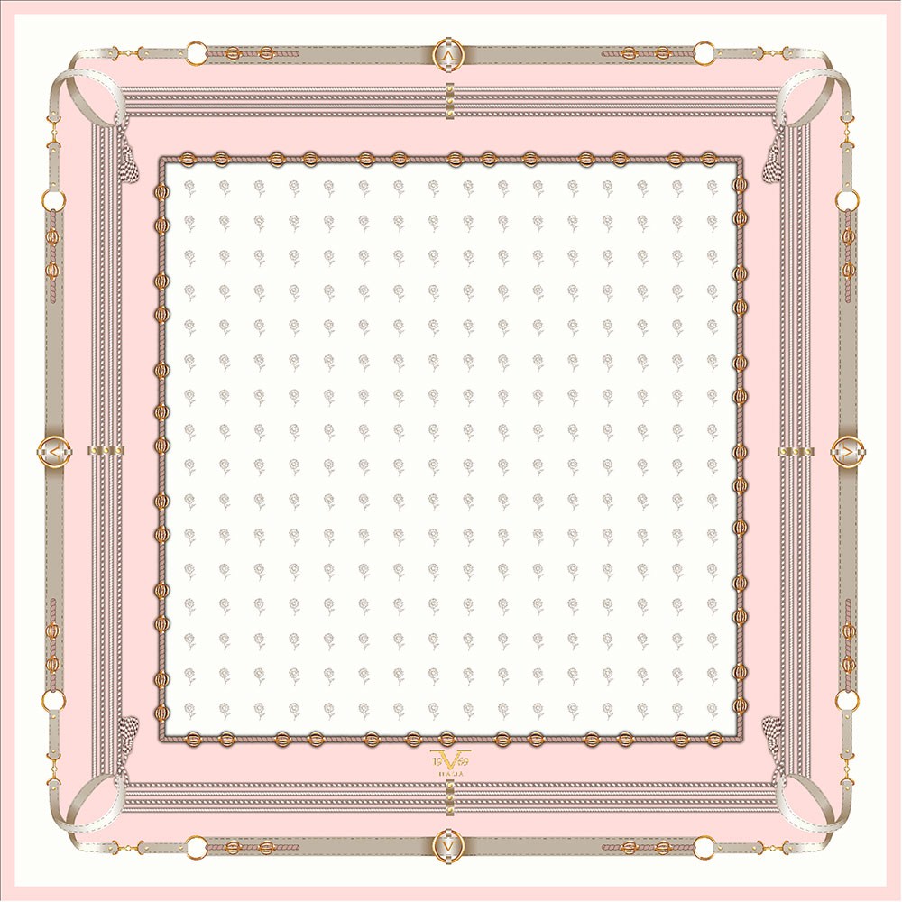 EŞARPGeometrik Desen Gold Seri Twill Eşarp Askısı ile Birlikte 90x90 cm