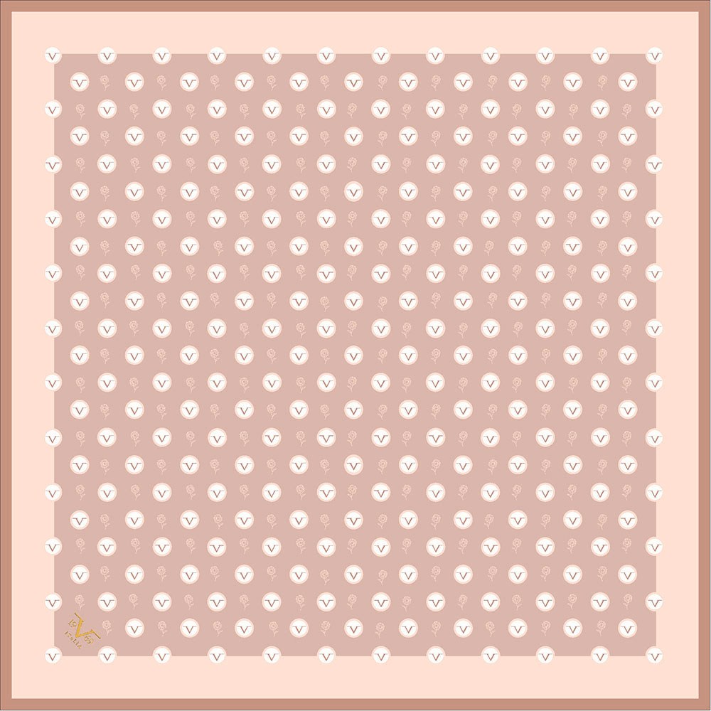GOLD SERİ EŞARPGeometrik Logolu Desen Gold Seri Twill Eşarp Askısı ile Birlikte 90x90 cm