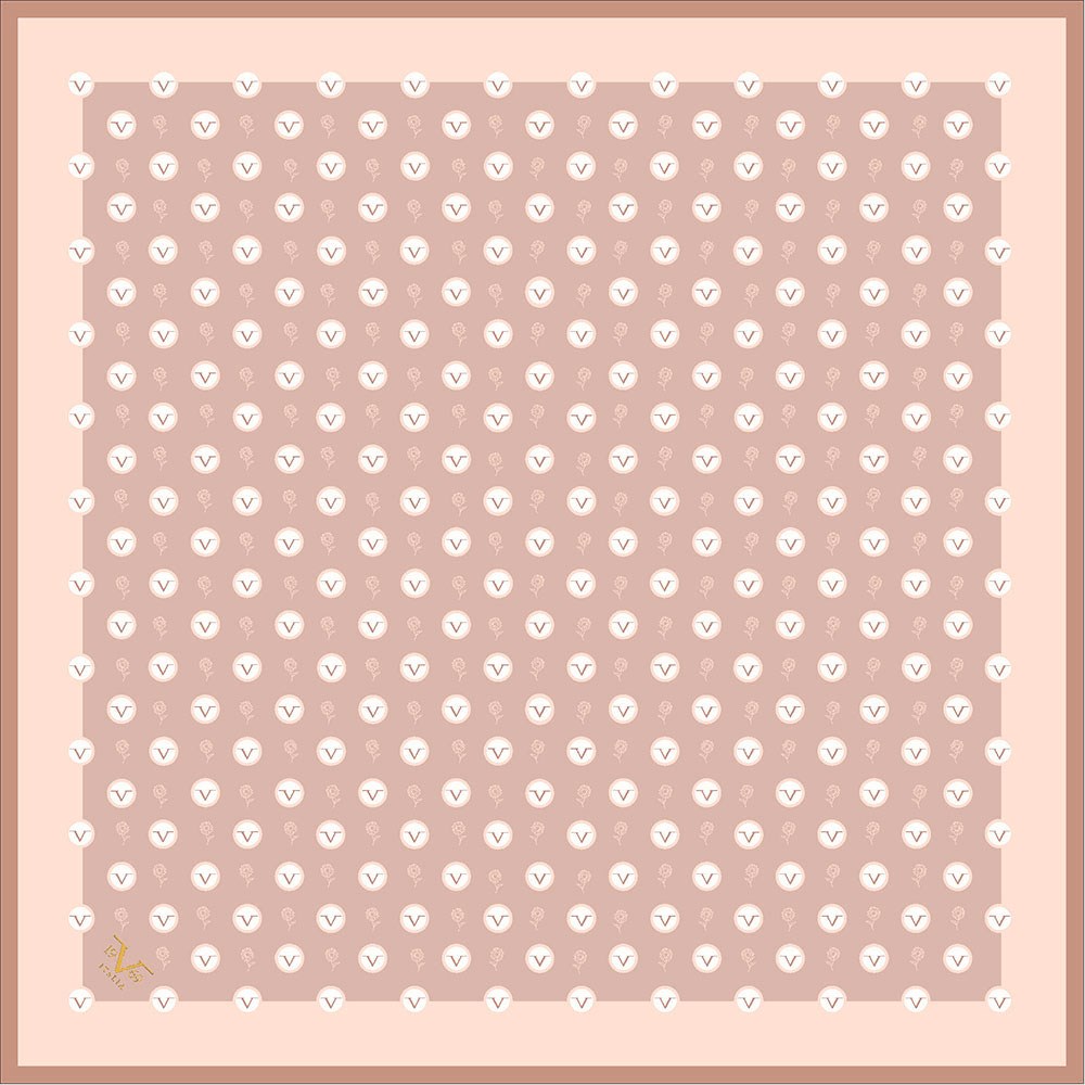 GOLD SERİ EŞARPGeometrik Logolu Desen Gold Seri Twill Eşarp Askısı ile Birlikte 90x90 cm