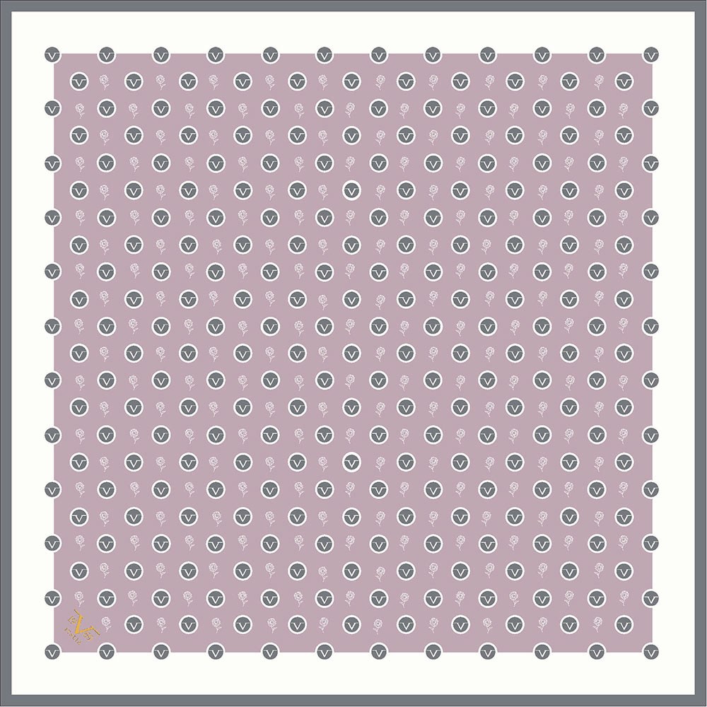 GOLD SERİ EŞARPGeometrik Logolu Desen Gold Seri Twill Eşarp Askısı ile Birlikte 90x90 cm