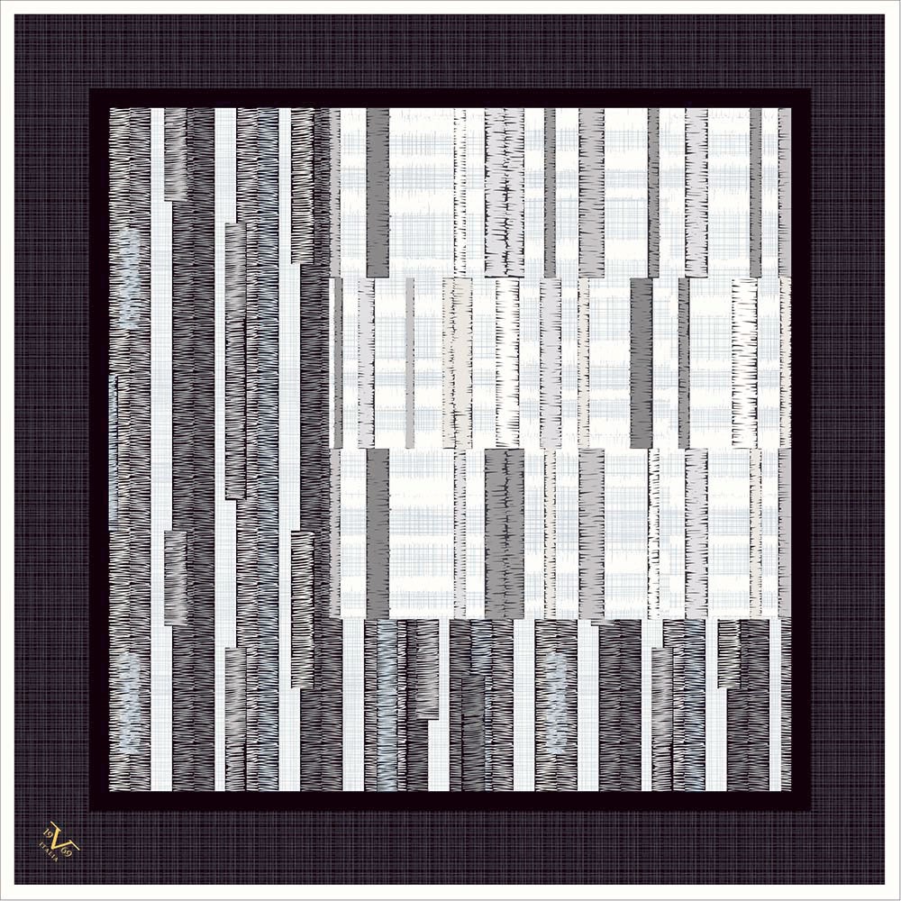 GOLD SERİ EŞARPGeometrik Desen Gold Seri Twill Eşarp Askısı ile Birlikte 90x90 cm