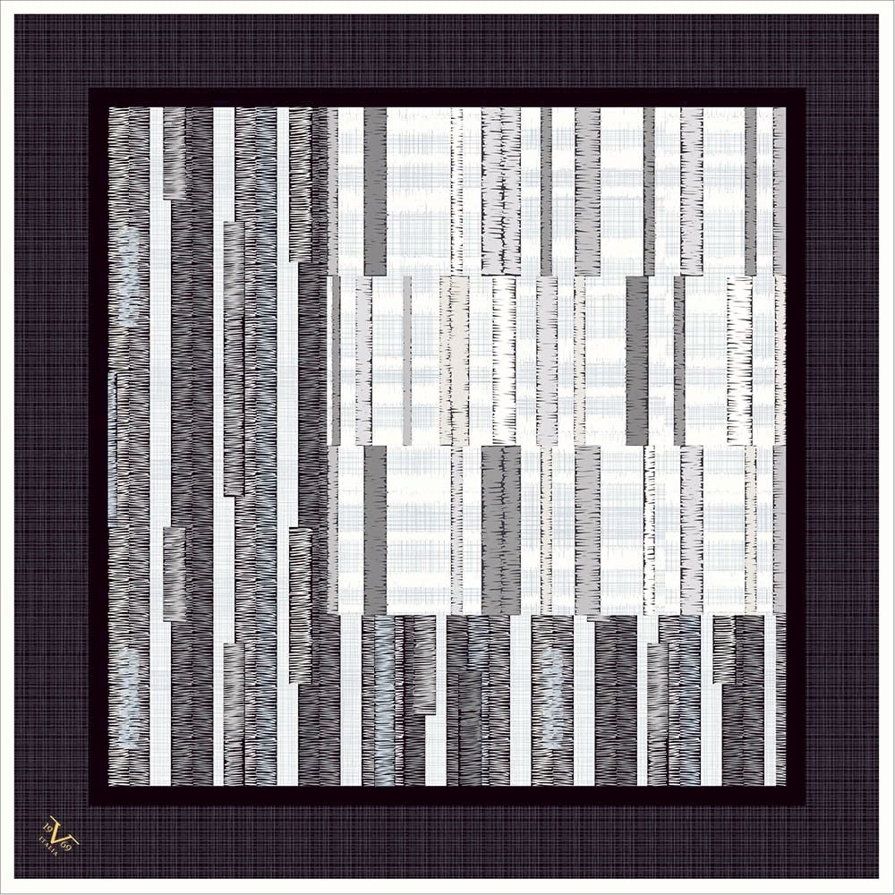 GOLD SERİ EŞARPGeometrik Desen Gold Seri Twill Eşarp Askısı ile Birlikte 90x90 cm