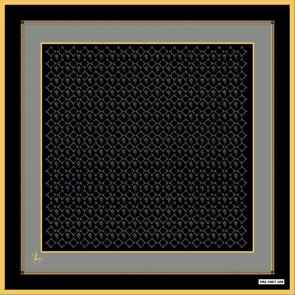 BLACK SERİ EŞARPGeometrik Desen Black Seri Twill Eşarp Askısı ile Birlikte 90x90 cm