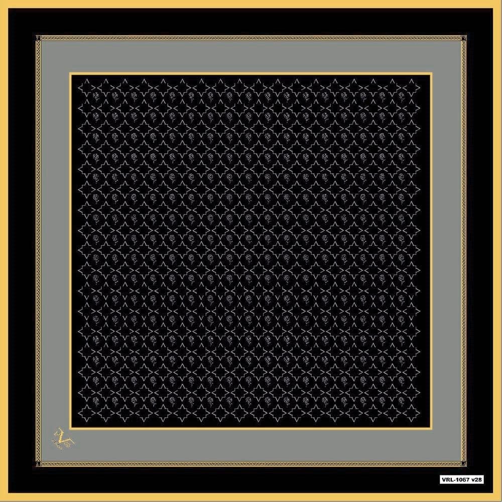 BLACK SERİ EŞARPGeometrik Desen Black Seri Twill Eşarp Askısı ile Birlikte 90x90 cm