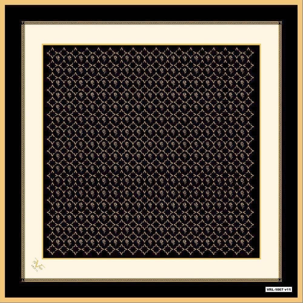 BLACK SERİ EŞARPGeometrik Desen Black Seri Twill Eşarp Askısı ile Birlikte 90x90 cm