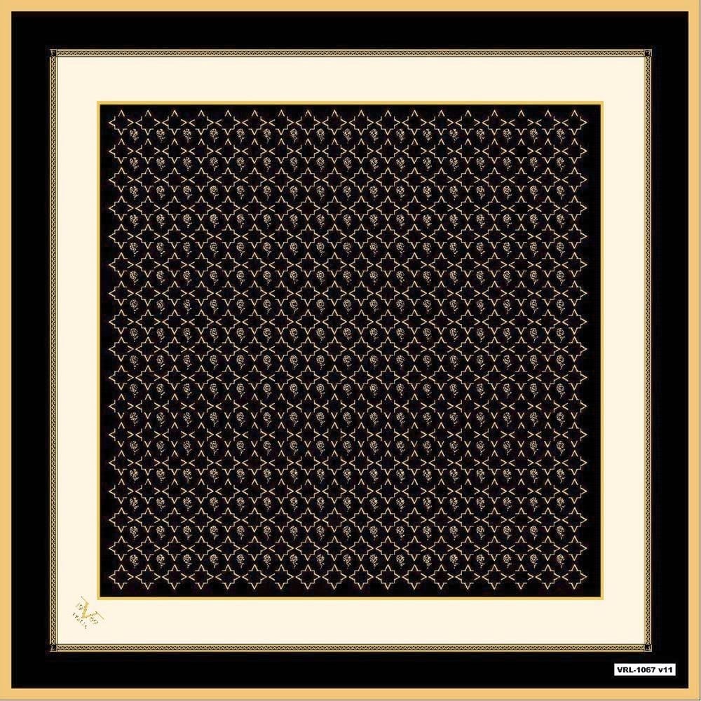 BLACK SERİ EŞARPGeometrik Desen Black Seri Twill Eşarp Askısı ile Birlikte 90x90 cm