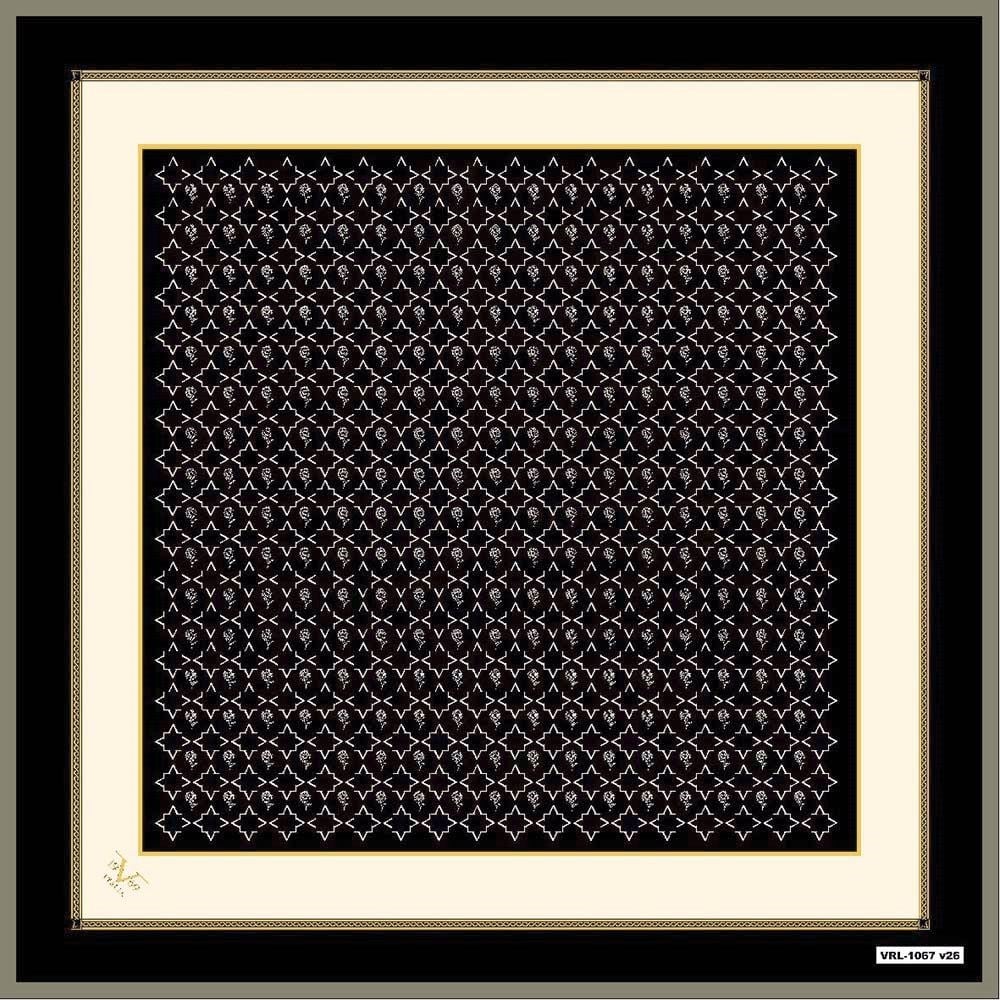BLACK SERİ EŞARPGeometrik Desen Black Seri Twill Eşarp Askısı ile Birlikte 90x90 cm