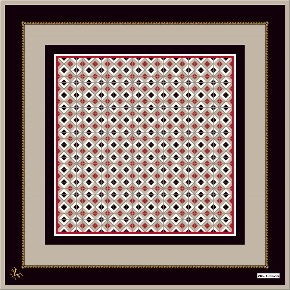 BLACK SERİ EŞARPGeometrik Desen Black Seri Twill Eşarp Askısı ile Birlikte 90x90 cm
