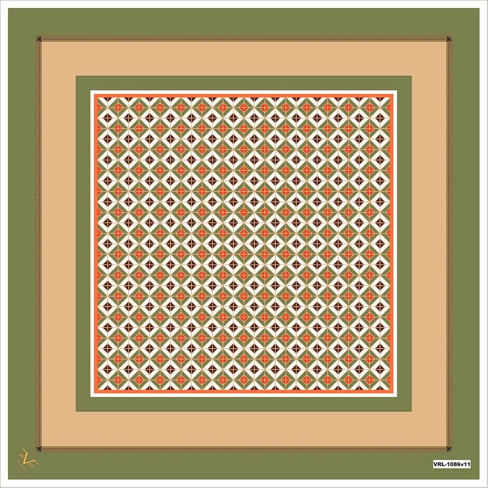 BLACK SERİ EŞARPGeometrik Desen Black Seri Twill Eşarp Askısı ile Birlikte 90x90 cm