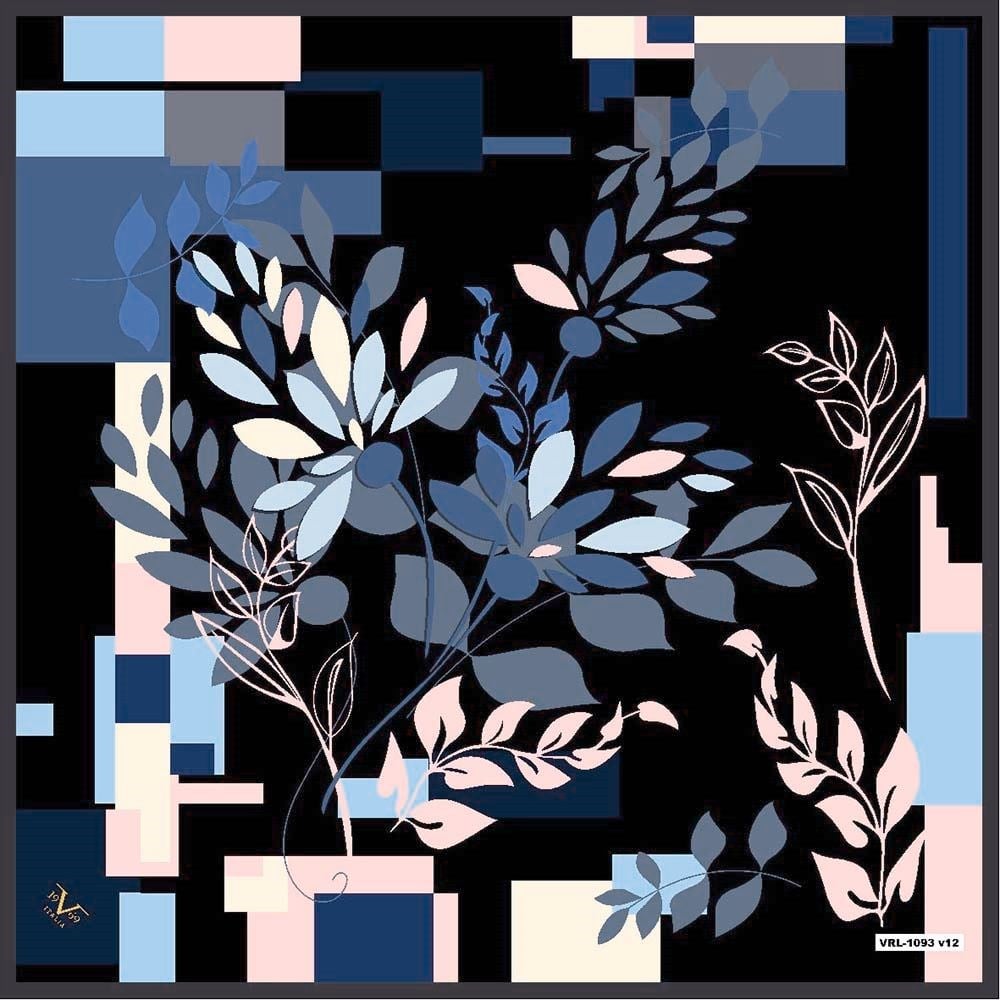BLACK SERİ EŞARPÇiçekli Desen Black Seri Twill Eşarp Askısı ile Birlikte 90x90 cm
