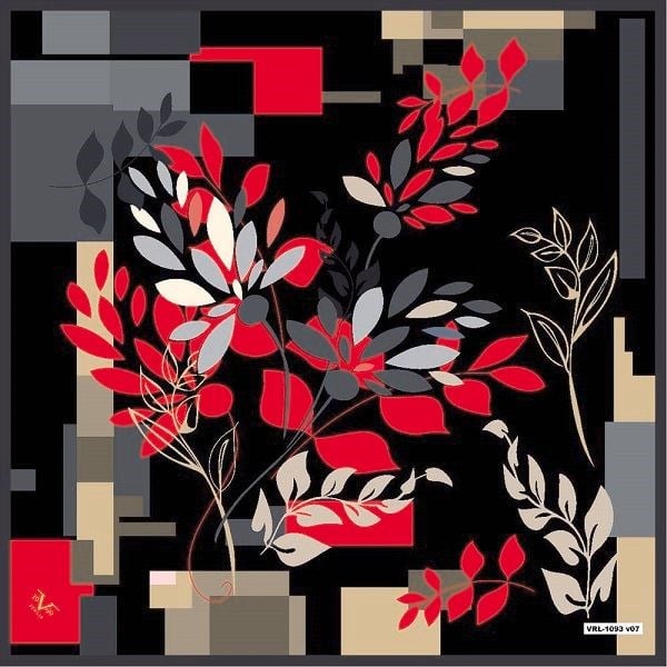 BLACK SERİ EŞARPÇiçekli Desen Black Seri Twill Eşarp Askısı ile Birlikte 90x90 cm