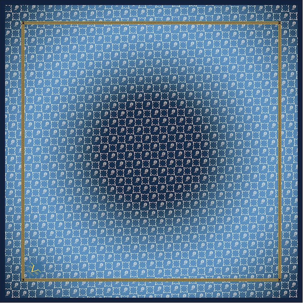 BLACK SERİ EŞARPGeometrik Desen Black Seri Twill Eşarp Askısı ile Birlikte 90x90 cm